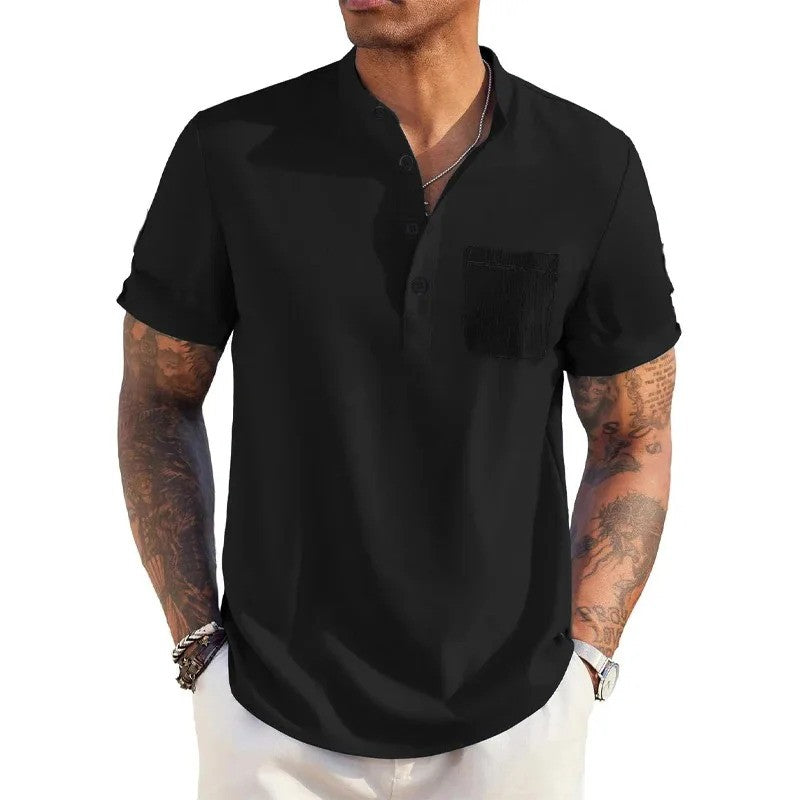 Esmerae -Men’s -Summer -Cotton- Linen- Casual -Pocket- T Shirt.jpg