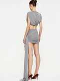 Women's Summer Ruched 2-Piece Tank & Skirt Set