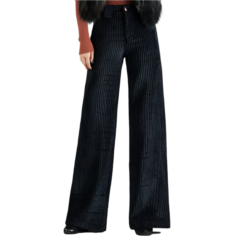 Women’s Velvet High-Waist Wide-Leg Pants
