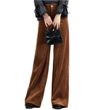 Women’s Velvet High-Waist Wide-Leg Pants