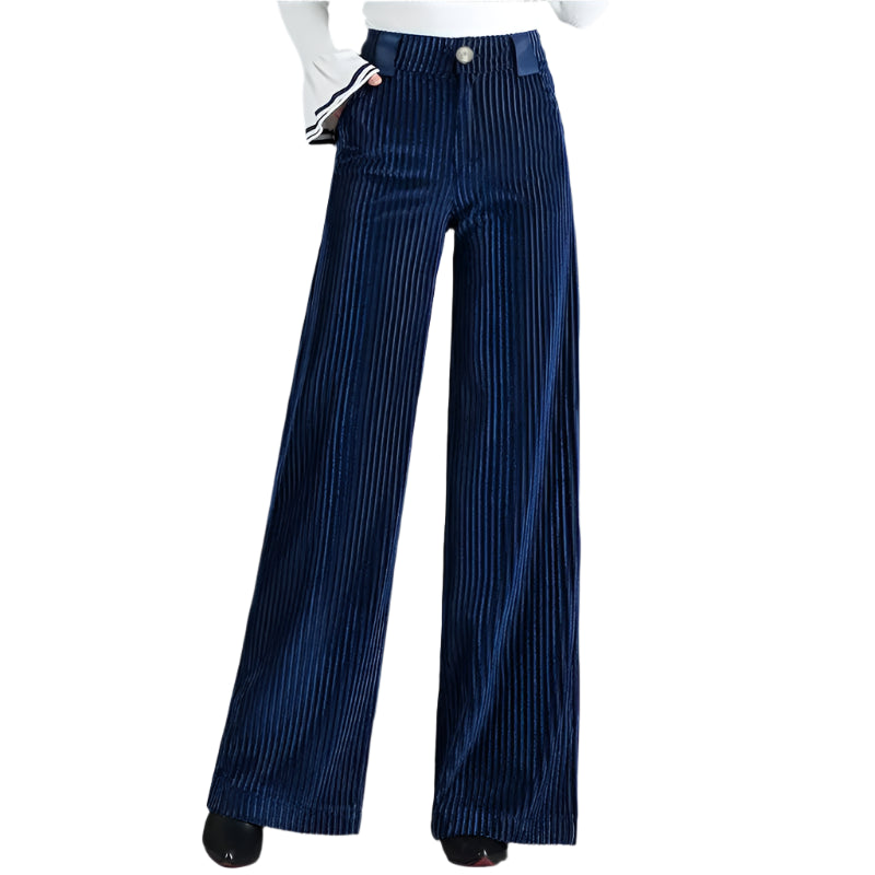 Women’s Velvet High-Waist Wide-Leg Pants