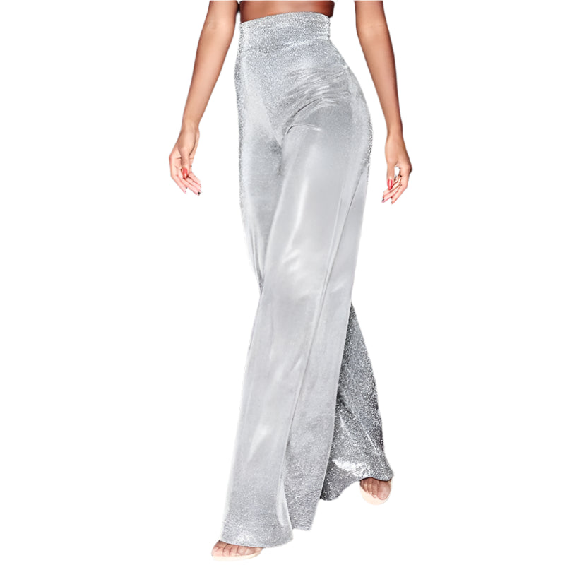 Sexy Silver Diamond High-Waist Pants